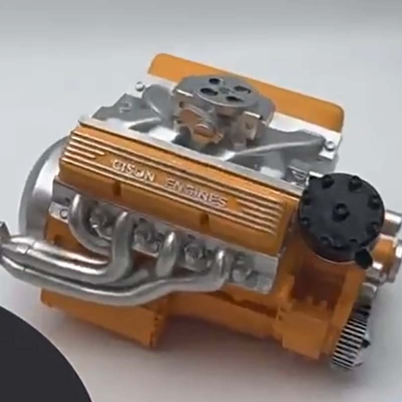 Bouwpakket V8 benzinemotor miniatuur, metalen modelmotor - foto 2