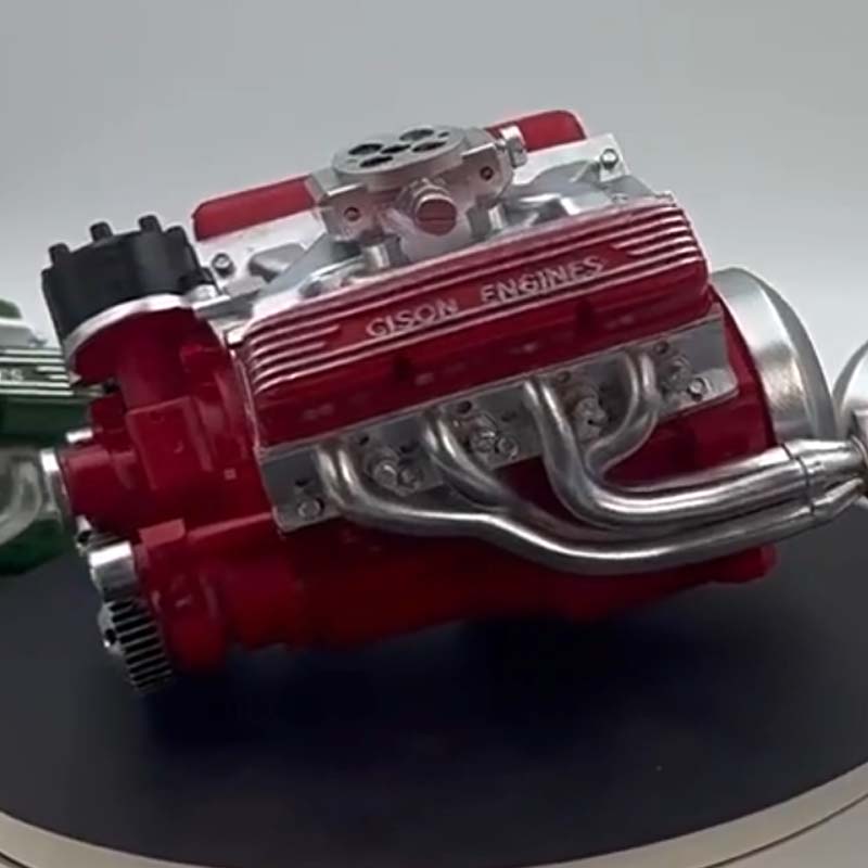 Bouwpakket V8 benzinemotor miniatuur, metalen modelmotor - foto 6