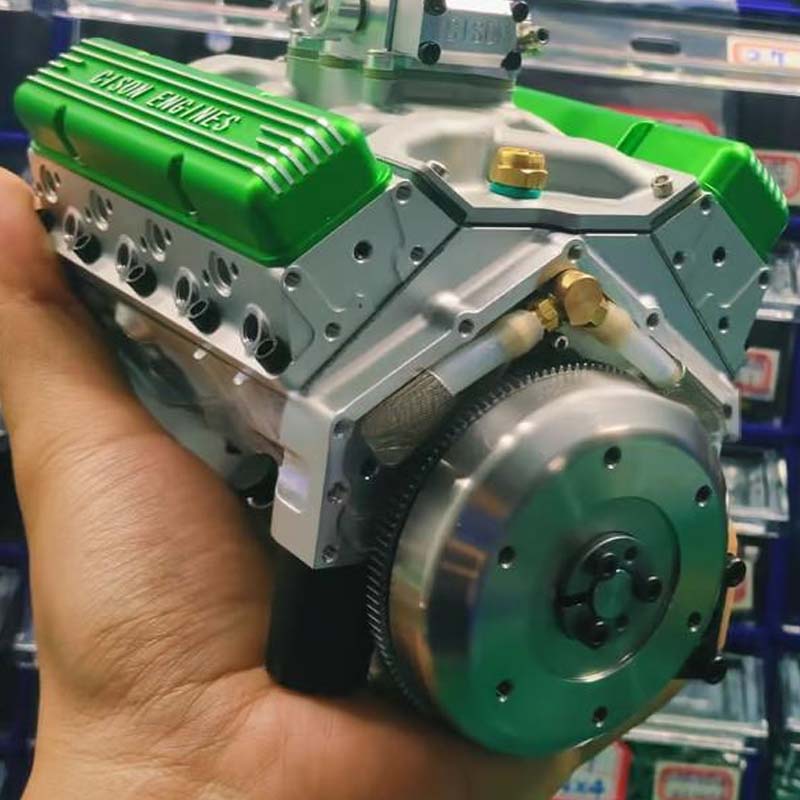 Bouwpakket V8 benzinemotor miniatuur, metalen modelmotor - foto 4