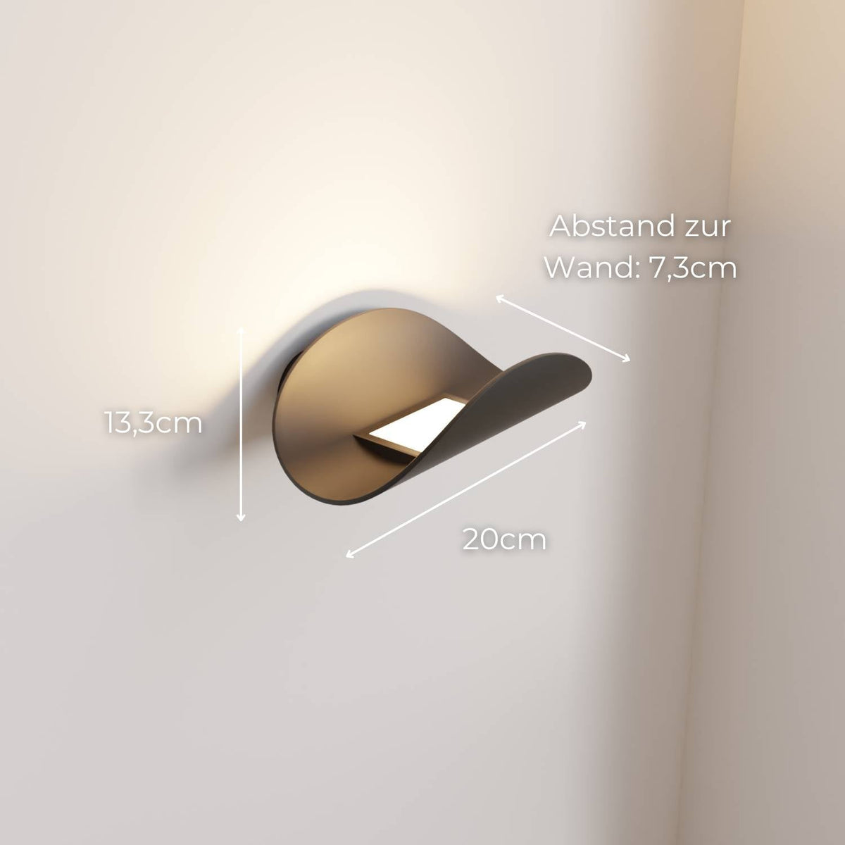 Halfronde LED wandlamp met indirect licht - foto 12