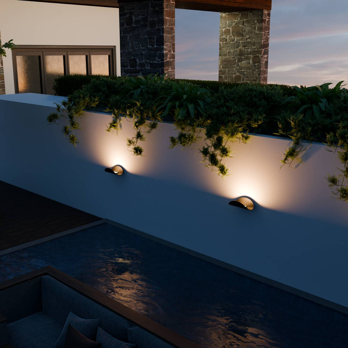 Halfronde LED wandlamp met indirect licht - foto 7